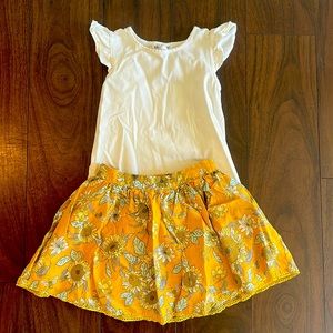Girls size 6 skirt and shirt